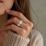 21K Gold Open Ring for Women – 2.520g Adjustable Stone Ring - Image 2