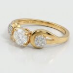 21K Gold Open Ring for Women – 2.520g Adjustable Stone Ring