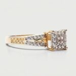 21K Gold Diamond Ring for Women - 3.76 Gram Square Cluster