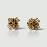 21K Gold Flower Stud Earrings - 0.850 Grams | Real Gold Jewelry