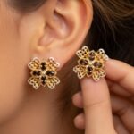 21K Gold Flower Stud Earrings - 0.850 Grams | Real Gold Jewelry - Image 2