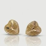 21K Gold Heart Shaped Earrings - 0.760 Grams
