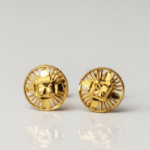 21 Carat Gold Round Filigree Dome Stud Earrings | 0.840g Pure Gold