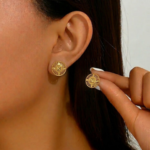 21 Carat Gold Round Filigree Dome Stud Earrings | 0.840g Pure Gold - Image 2