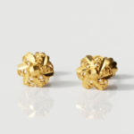 21 Carat Gold Flower Stud Earrings for Women | Lightweight Tops | 0.790g