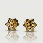 21 Carat Gold Honeycomb Flower Stud Earrings | 0.740g Pure Gold