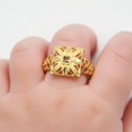 21 Carat Gold Baby Ring | Floral Filigree Design | 0.920g Lightweight - Image 2
