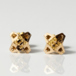 21 Carat Gold Four Point Star Stud Earrings | 0.750g Pure Gold