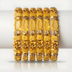 21 Carat Gold Heavy Filigree Rope Bangle Set of 6 | 68.640g Total