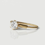 21 Carat Gold Solitaire Diamond Rope Twist Nose Ring | 0.280g