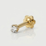 21 Carat Gold Four Prong Diamond Nose Pin | 0.250g