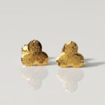 21 Carat Gold Three Petal Flower Stud Earrings | 0.680g Pure Gold