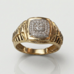 21 Carat Gold Men's Diamond Cluster President Ring | 8.000g