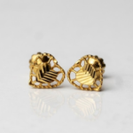21 Carat Gold Filigree Heart Stud Earrings | 0.700g Pure Gold