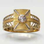 21 Carat Gold Men's Solitaire Diamond Cross Ring | 3.730g