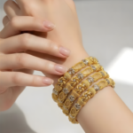 21 Carat Gold Heavy Filigree Rope Bangle Set of 6 | 68.640g Total - Image 2