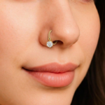 21 Carat Gold Solitaire Diamond Rope Twist Nose Ring | 0.280g - Image 2