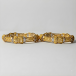 21 Carat Gold Filigree Zirconia Bangle Pair | 33.750  Total