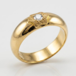 21 Carat Gold Men's Solitaire Diamond Dome Band Ring | 2.530g