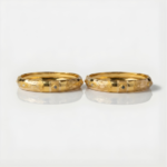 21 Carat Gold Dome Engraved Bangle Pair | 16.540g Total