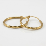 21 Carat Gold Diamond Cut Hoop Earrings | 1.000g