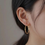 21 Carat Gold Diamond Cut Hoop Earrings | 1.000g - Image 2