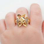 21K Gold Baby Flower Ring | 0.780g | Floral Openwork Design - Image 2