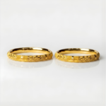 22 Carat Gold Dome Granulation Texture Bangle Pair | 32.870g Total