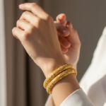 22 Carat Gold Dome Granulation Texture Bangle Pair | 32.870g Total - Image 2