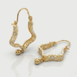 21 Carat Gold Two-Tone Filigree Hoop Earrings | 3.340g