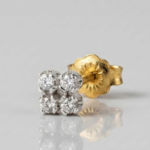 21 Carat Gold Four Diamond Cluster Nose Pin | 0.370g