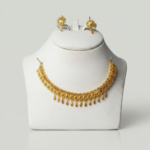 21 Carat Gold Granulation Choker Necklace and Earring Set | 20.480g