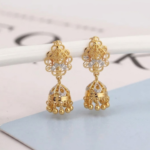 21 Carat Gold Two-Tone Filigree Jhumka Earrings | 4.860g