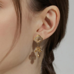 21 Carat Gold Two-Tone Filigree Square Drop Earrings | 6.370g - Image 2