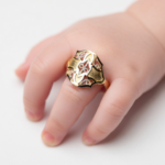 21K Gold Baby Ring for Newborns - 0.980  Gram - Image 2