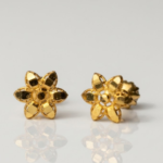 21 Carat Gold Flower Stud Earrings | Small Baby Tops | 0.790g Pure Gold