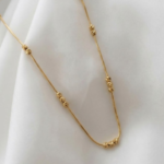 21 Carat Gold Box Chain with Diamond Cut Bead Stations | 4.280g