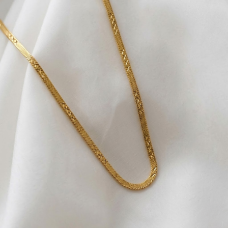 website images (18) 21 Carat Gold Flat Wheat Foxtail Chain | 8.760g | 21K Pure Gold - Image 1