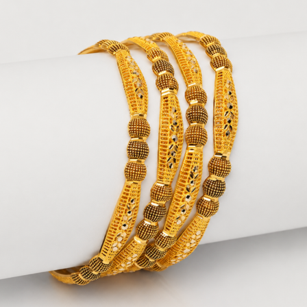 website images (49) 21K Gold Plated Designer Bangles Set for Women - Image 1