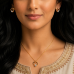 21 Carat  Gold-Plated Crystal Heart Pendant Necklace and Earrings Set - Image 2