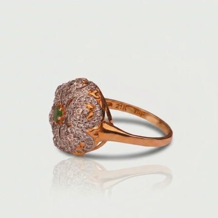 gold website images 21 Carat Rose Gold Flower Ring - Image 1