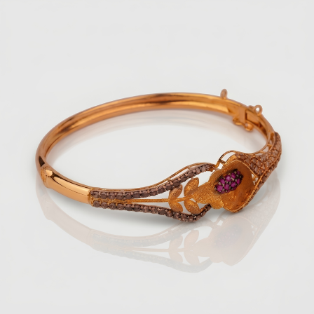 gold website images 21 Carat Gold Ruby Cluster Bracelet - Image 1