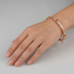 21 Carat Rose Gold Stone Set Bangle Bracelet - Image 2