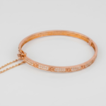21 Carat Rose Gold Stone Set Bangle Bracelet