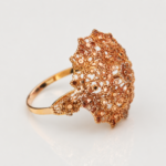 21 Carat Gold Floral Filigree Statement Ring with Openwork Design