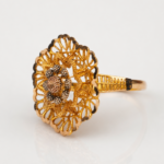 21 Carat Gold Floral Filigree Ring for Women