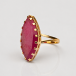 21 Carat Pink Marquise Stone Gold Ring for Women