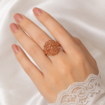 21 Carat Gold Floral Filigree Statement Ring with Openwork Design - Image 2