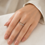 Gold Diamond Ring with White Stone Accents for Women - Image 2