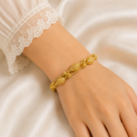 21 Carat Gold-Tone Filigree Bead Chain Bracelet - Image 2